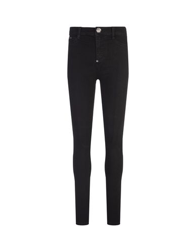 Denim High Waist Jegging Trousers Hexagon In - Philipp Plein - Modalova