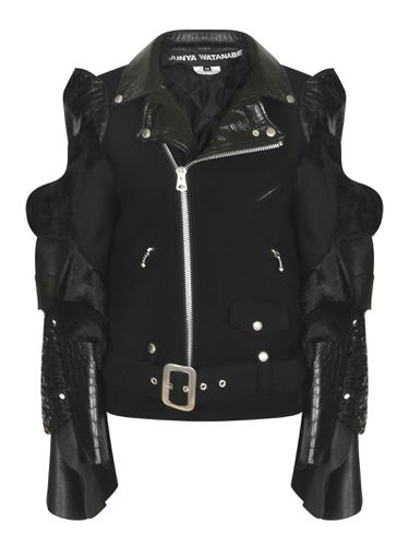 Zip Ruffled Biker Jacket - Junya Watanabe - Modalova