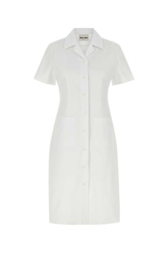 Miu Miu White Poplin Shirt Dress - Miu Miu - Modalova