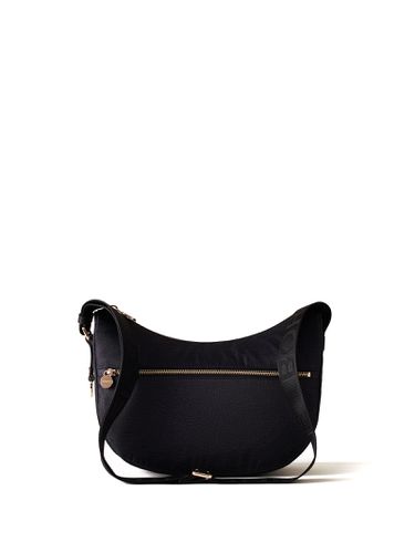 Luna Hobo Small Shoulder Bag In Black Op Fabric - Borbonese - Modalova