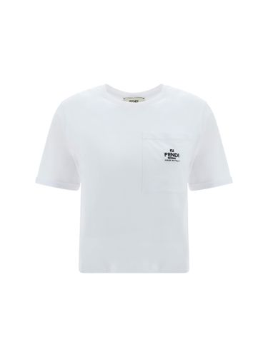 Logo Embroidered Crewneck T-shirt - Fendi - Modalova