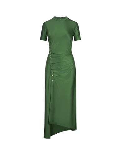 Long Draped Dress In Stretch Satin - Paco Rabanne - Modalova