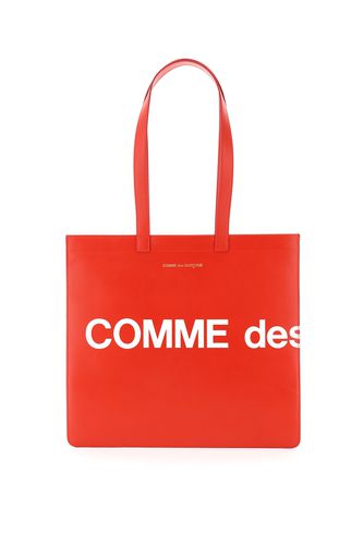 Leather Tote Bag With Logo - Comme des Garçons Wallet - Modalova