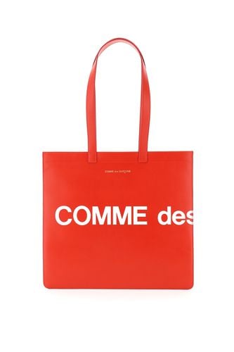 Leather Tote Bag With Logo - Comme des Garçons Wallet - Modalova