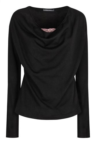 Knitted Wool-blend Top - Alberta Ferretti - Modalova