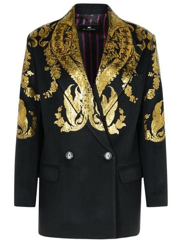 Etro Blazer In Black Cashmere Blend - Etro - Modalova