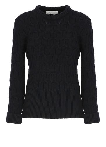 Crisscross Cable Stitch Wool Pullover - Thom Browne - Modalova