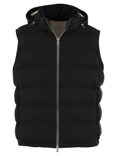 Sleeveless Down Jacket In Membraned Taffeta With Heat Tapes And Detachable Hood - Brunello Cucinelli - Modalova