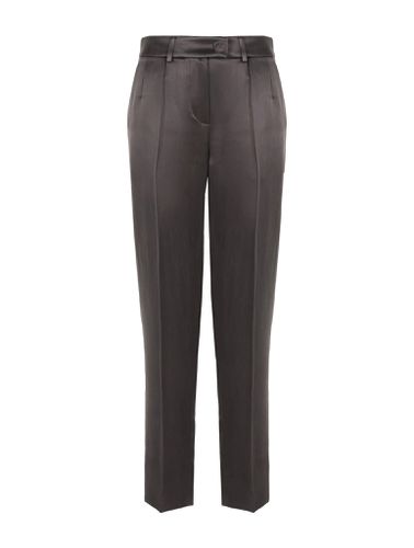 Straight Trousers In Washed Silk - Giorgio Armani - Modalova