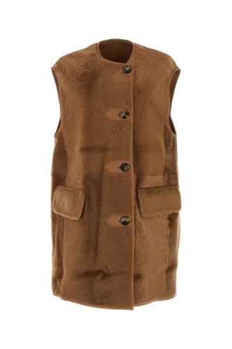 Caramel Shearling Effige Sleeveless Coat - Max Mara - Modalova