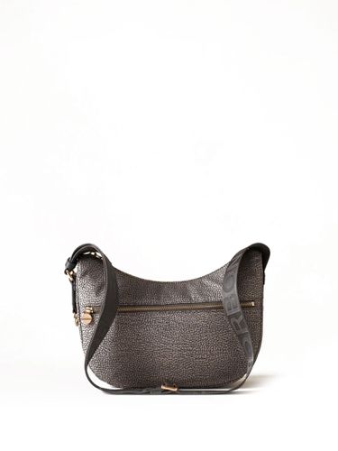 Luna Hobo Small Shoulder Bag In Op Fabric Grey - Borbonese - Modalova