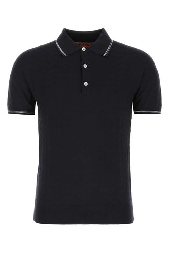 Midnight Blue Cotton Polo Shirt - Missoni - Modalova