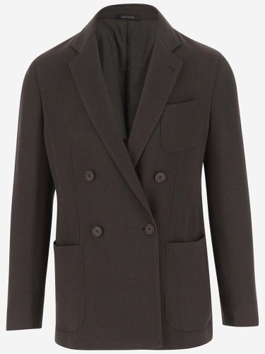 Wool And Viscose Blend Double-breasted Jacket - Giorgio Armani - Modalova