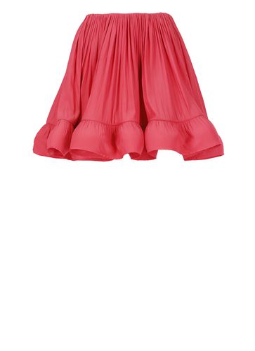 Watermelon Charmeuse Skirt With Ruffles - Lanvin - Modalova