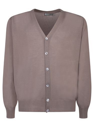 Canali Taupe Wool Cardigan - Canali - Modalova