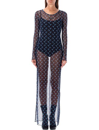 Crescent Moon Printed Maxi Mesh Dress - Marine Serre - Modalova