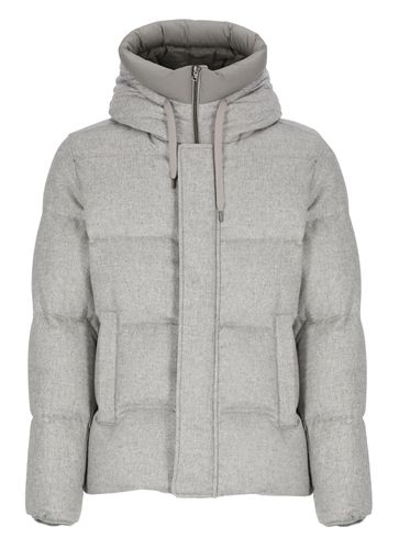 Cashmere And Silk Padded Bomber Jacket - Herno - Modalova