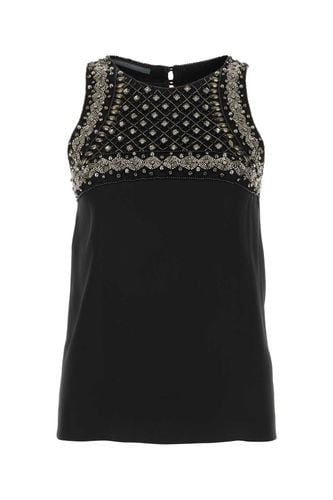 Black Satin Tank Top - Alberta Ferretti - Modalova