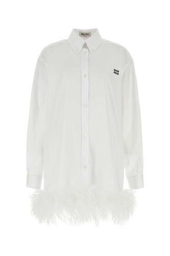 Miu Miu White Poplin Shirt Dress - Miu Miu - Modalova