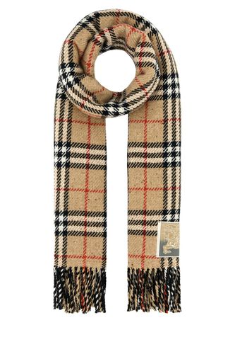 Embroidered Cashmere Blend Reversible Scarf - Burberry - Modalova