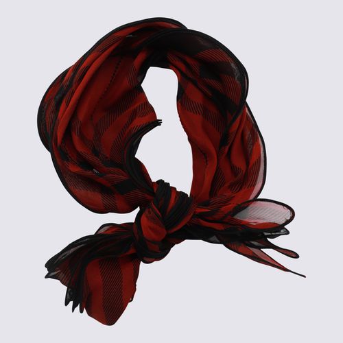 Burberry Red And Black Silk Scarves - Burberry - Modalova