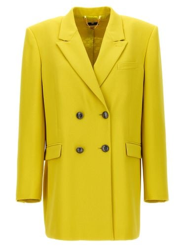 Double-breasted Blazer With Logo Buttons - Elisabetta Franchi - Modalova