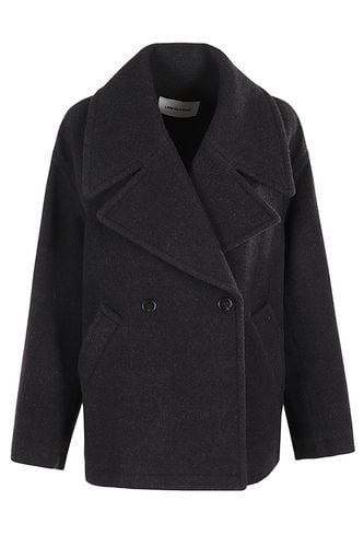 Alpaca Wide Collar Half Coat - Low Classic - Modalova