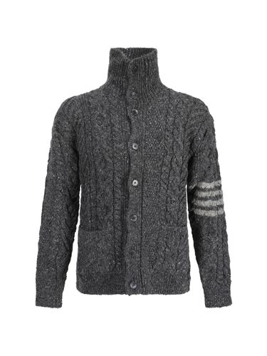 Bar Grey Wool Blend Cardigan - Thom Browne - Modalova