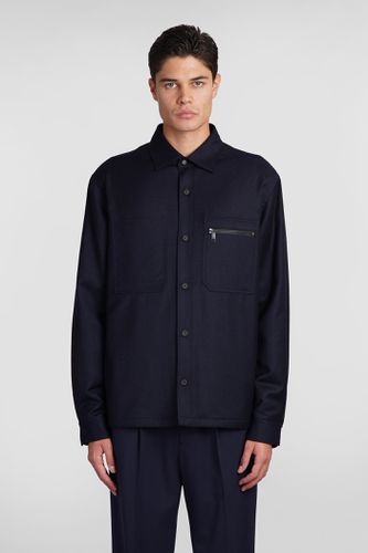 Zegna Casual Jacket In Blue Wool - Zegna - Modalova