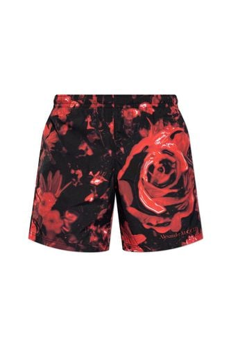 All-over Printed Swim Shorts - Alexander McQueen - Modalova