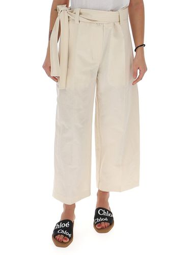 Tie Belt Wide Leg Pants - Moncler - Modalova