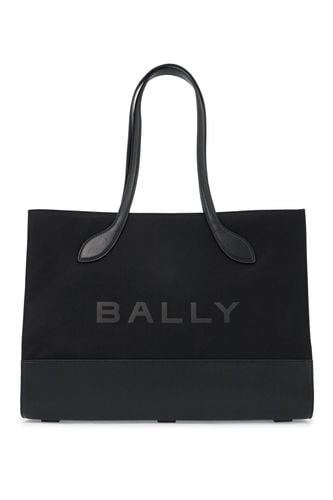 East/west Nylon And Leather Tote Bag - Bally - Modalova