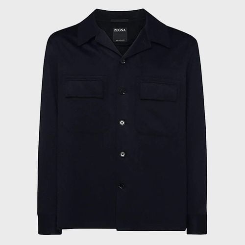 Zegna Dark Blue Wool Casual Jacket - Zegna - Modalova