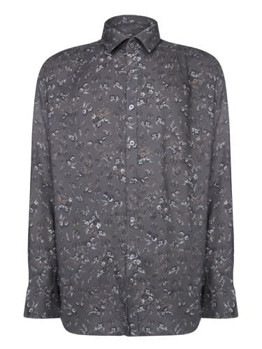 Grey Mãlange Floral Viscose Shirt - Canali - Modalova