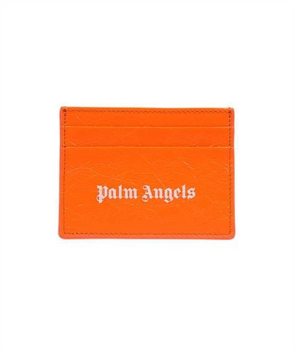 Logo Detail Leather Card Holder - Palm Angels - Modalova