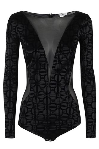 Flocked Tulle Bodysuit - Elisabetta Franchi - Modalova