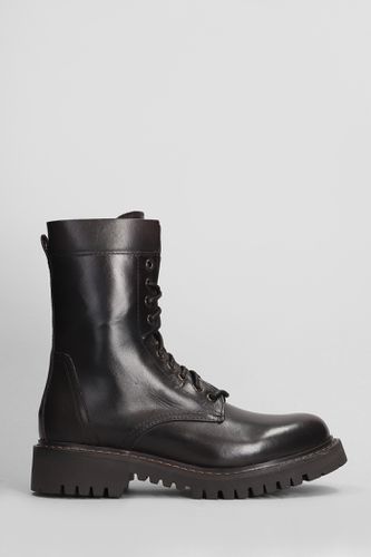 Combat Boots In Dark Brown Leather - Julie Dee - Modalova