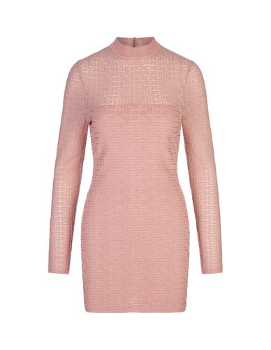 Knitted Short Dress With Labyrinth Pb Monogram - Balmain - Modalova