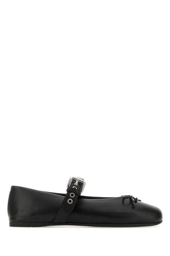 Miu Miu Black Leather Ballerinas - Miu Miu - Modalova