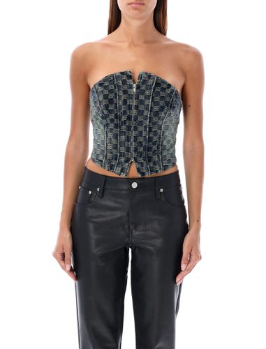 Jacquard Denim Monogram Corset - MISBHV - Modalova