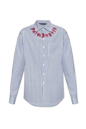 Logo Printed Striped Shirt - Palm Angels - Modalova