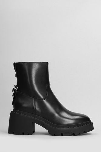 Newton High Heels Ankle Boots In Leather - Ash - Modalova