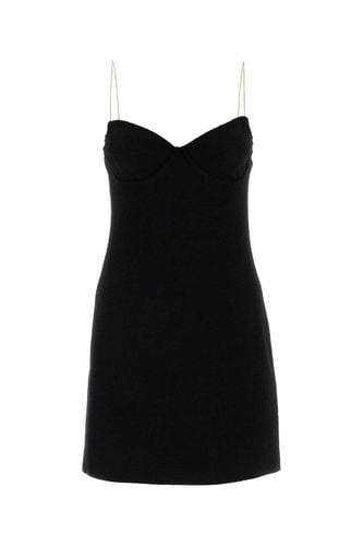 Black Stretch Wool Blend Mini Dress - Miu Miu - Modalova