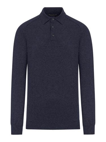 Long-sleeved Knitted Polo Shirt - Roberto Collina - Modalova