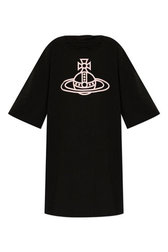 Logo Printed Crewneck Oversized Dress - Vivienne Westwood - Modalova