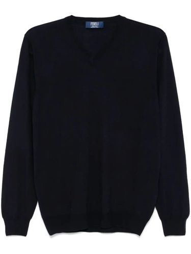 Midnight Virgin Wool Sweater - Fedeli - Modalova