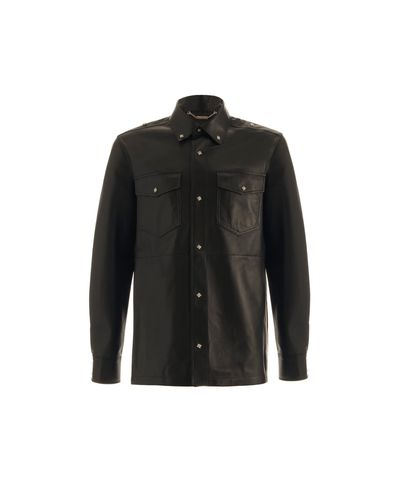 Leather Shirt With Pockets - John Richmond - Modalova