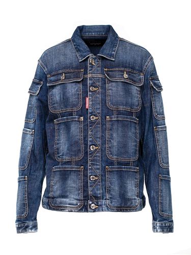 Pocket-detailed Buttoned Denim Jacket - Dsquared2 - Modalova