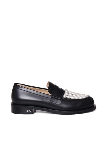 Calfskin Loafers With Pearls - Mach & Mach - Modalova