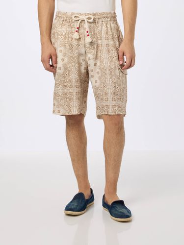 Man Linen Bermuda Marseille With Bandanna Print - MC2 Saint Barth - Modalova